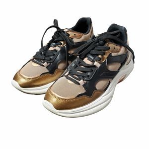 Aldo women's size 7 Bronze Black Mid Heel Sneakers AS IS No Box